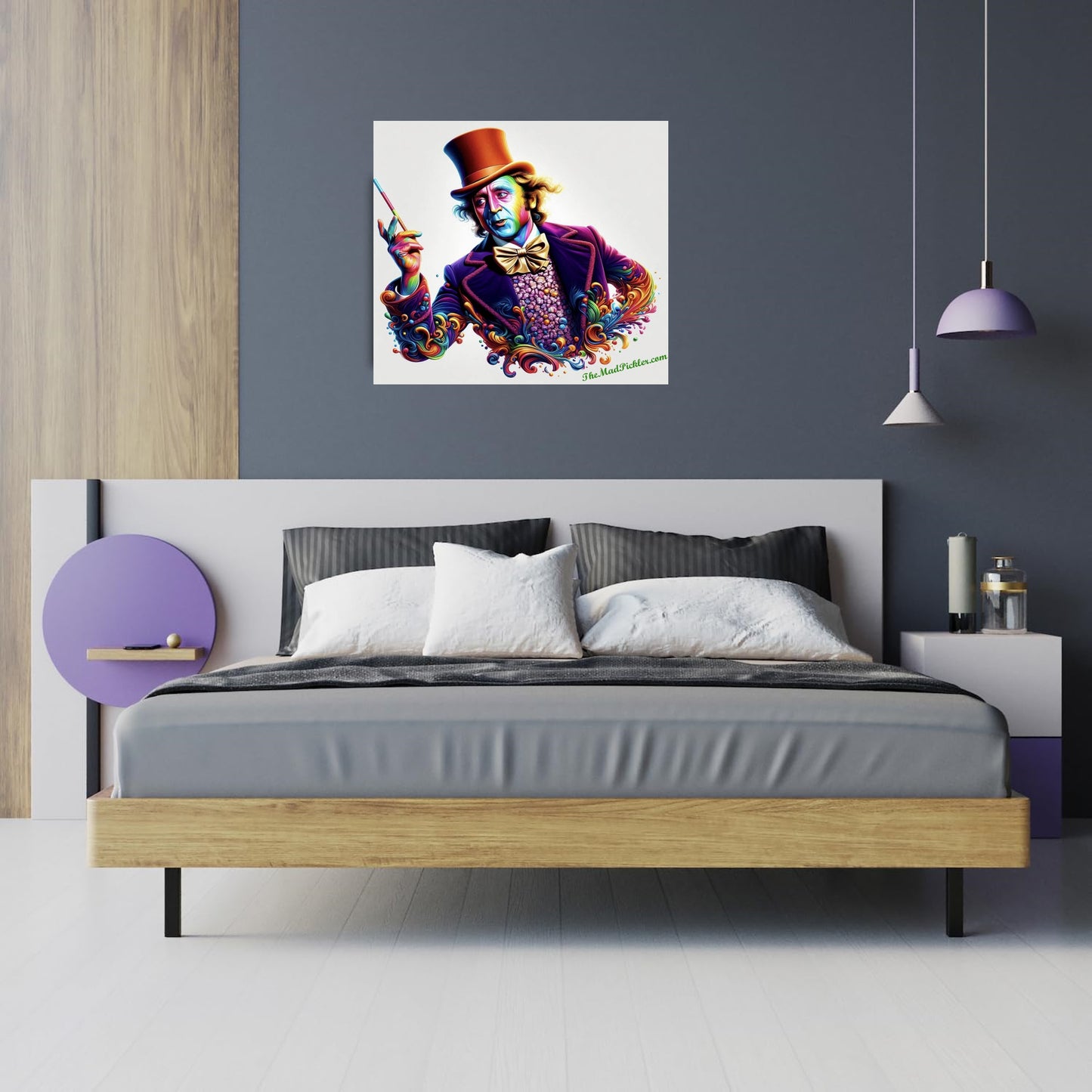 Willy Wonka - Lienzo decorativo de alta resolución para pared