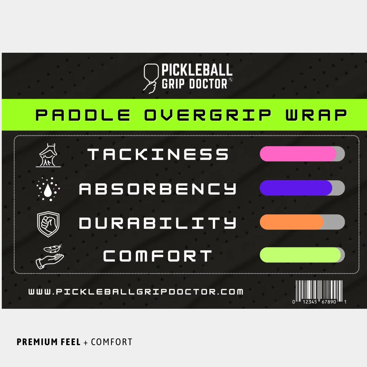 WrapGrip  Premium Pickleball Paddle Overgrip  4 Pack